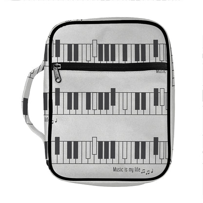 Piano Pattern Print Front Pocket Bible Bag