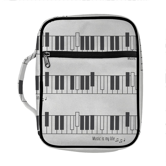 Piano Pattern Print Front Pocket Bible Bag