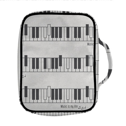 Piano Pattern Print Front Pocket Bible Bag