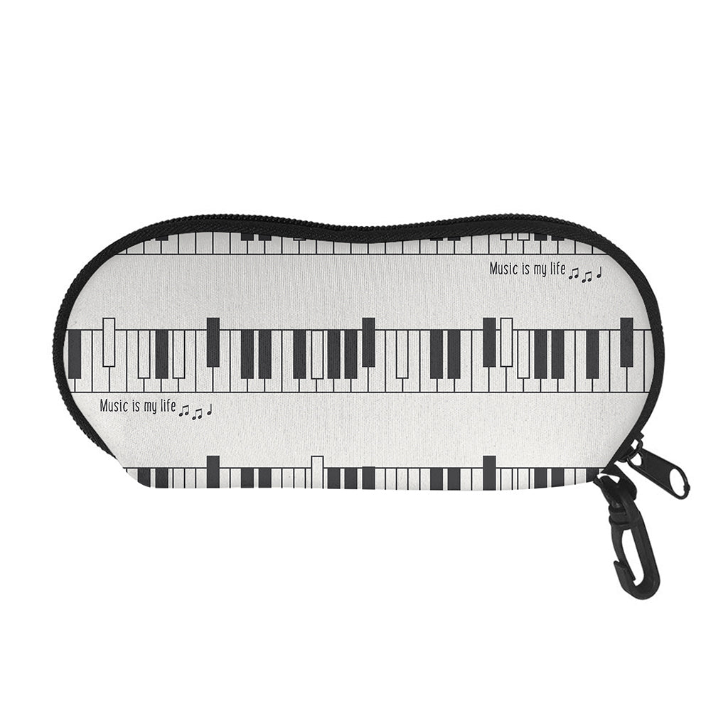 Piano Pattern Print Glasses Case