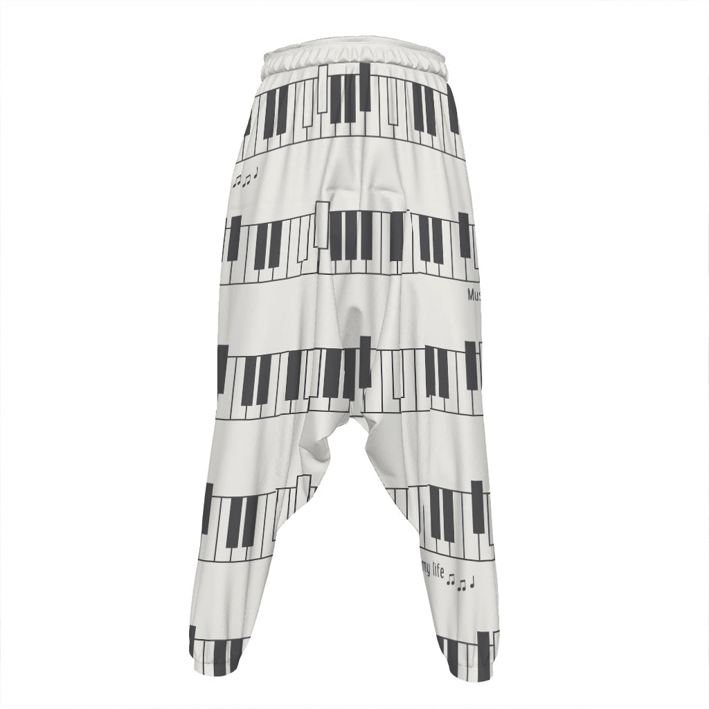 Piano Pattern Print Hammer Pants