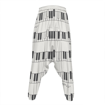 Piano Pattern Print Hammer Pants