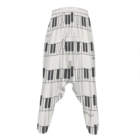 Piano Pattern Print Hammer Pants