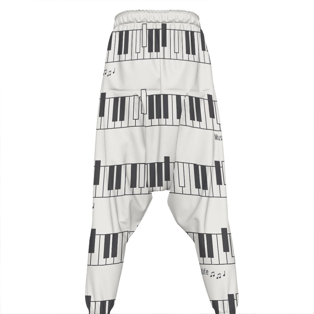 Piano Pattern Print Hammer Pants