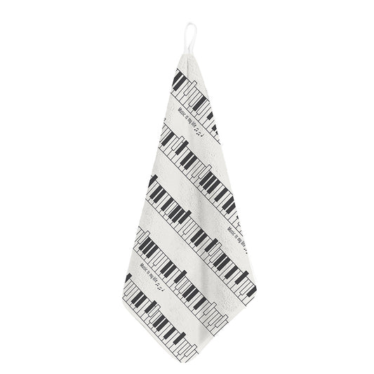 Piano Pattern Print Hand Towel