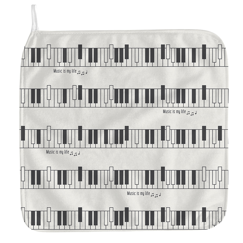 Piano Pattern Print Hand Towel