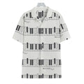 Piano Pattern Print Hawaiian Shirt