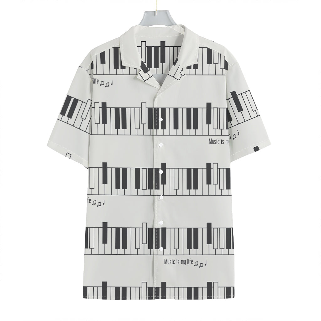 Piano Pattern Print Hawaiian Shirt