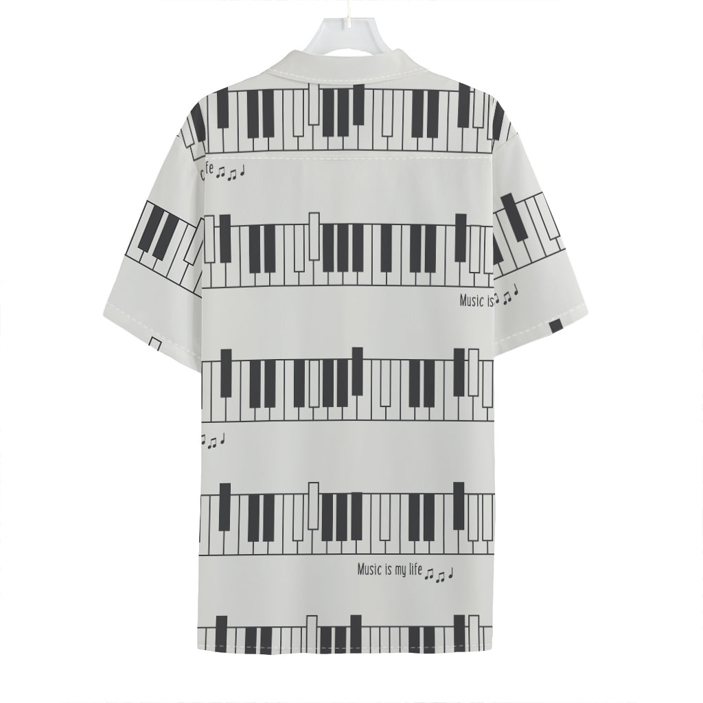 Piano Pattern Print Hawaiian Shirt