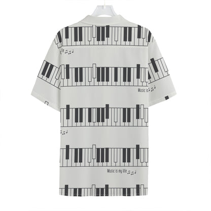 Piano Pattern Print Hawaiian Shirt