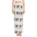 Piano Pattern Print High Slit Maxi Skirt