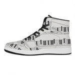 Piano Pattern Print High Top Leather Sneakers