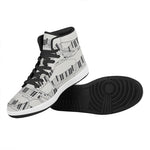 Piano Pattern Print High Top Leather Sneakers
