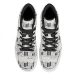 Piano Pattern Print High Top Leather Sneakers