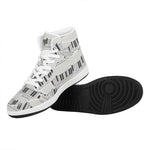 Piano Pattern Print High Top Leather Sneakers
