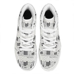 Piano Pattern Print High Top Leather Sneakers
