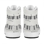 Piano Pattern Print High Top Leather Sneakers