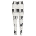 Piano Pattern Print High-Waisted Pocket Leggings