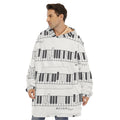 Piano Pattern Print Hoodie Blanket