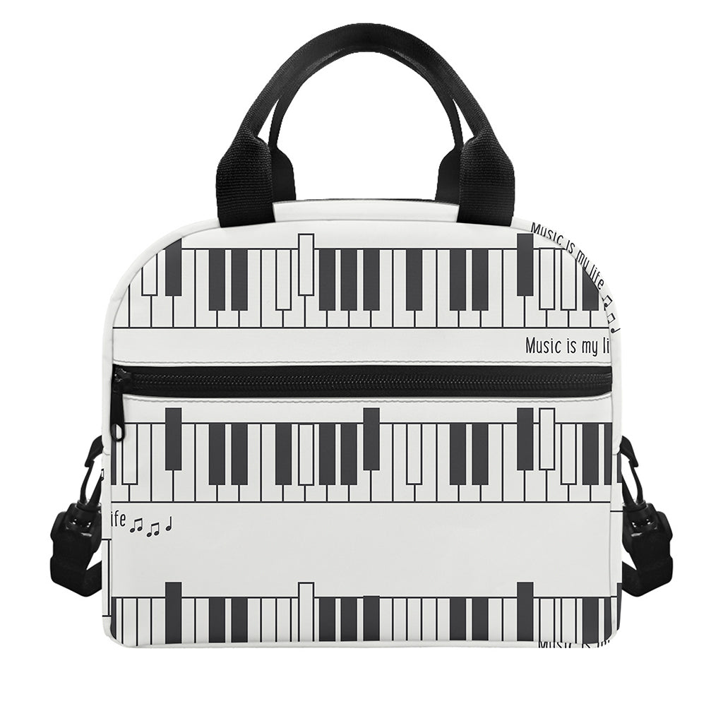 Piano Pattern Print Insulated Lunch Bag