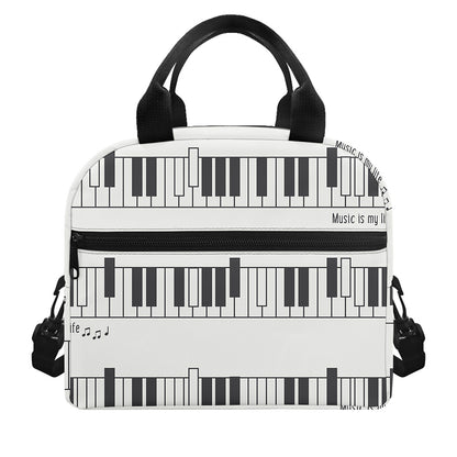 Piano Pattern Print Insulated Lunch Bag
