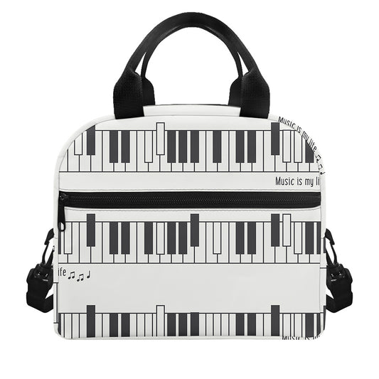 Piano Pattern Print Insulated Lunch Bag