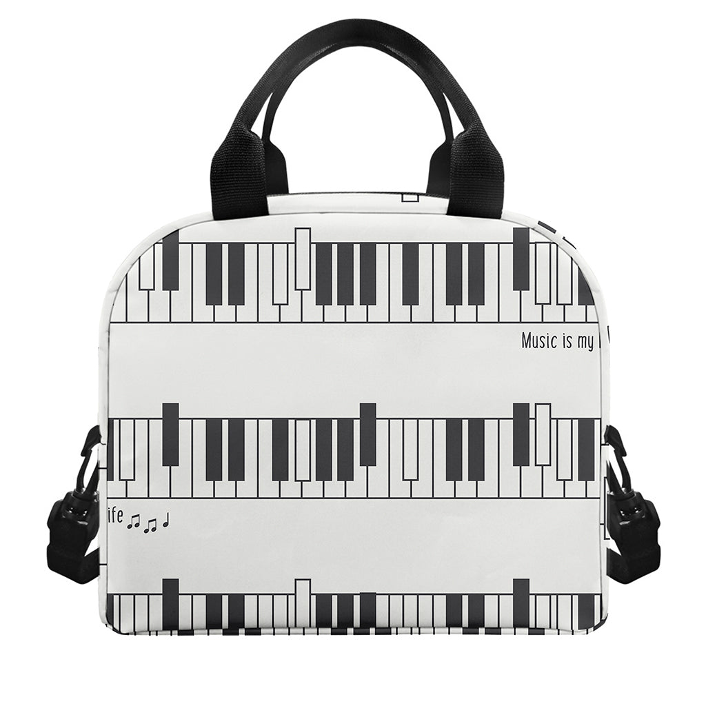 Piano Pattern Print Insulated Lunch Bag