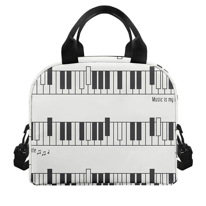 Piano Pattern Print Insulated Lunch Bag