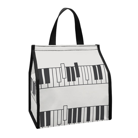 Piano Pattern Print Insulated Lunch Tote