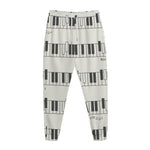 Piano Pattern Print Jogger Pants