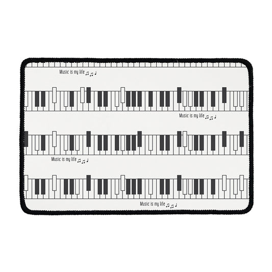Piano Pattern Print Kitchen Mat