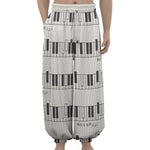 Piano Pattern Print Lantern Pants