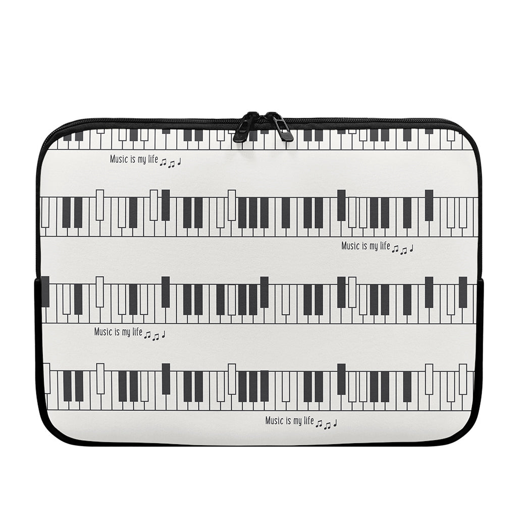 Piano Pattern Print Laptop Sleeve