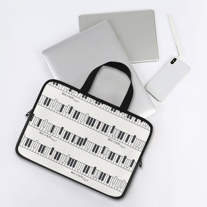 Piano Pattern Print Laptop Sleeve With Handle