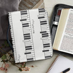 Piano Pattern Print Leather Bible Cover