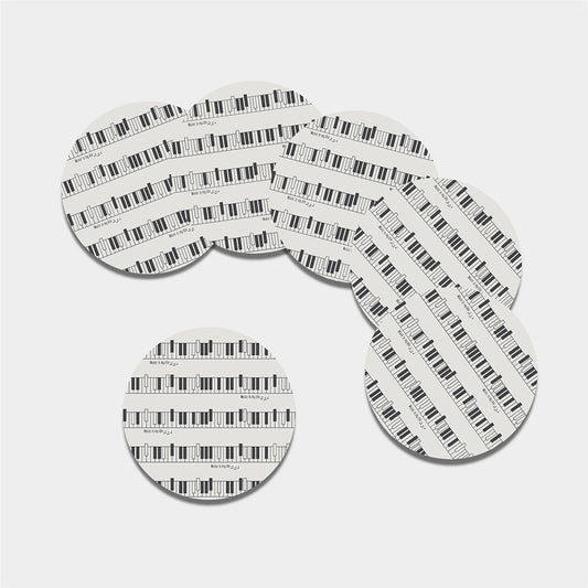 Piano Pattern Print Leather Coaster Set
