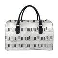 Piano Pattern Print Leather Duffel Bag