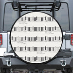 Piano Pattern Print Leather Spare Tire Cover