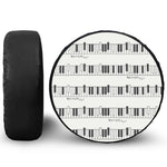 Piano Pattern Print Leather Spare Tire Cover