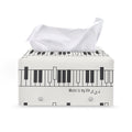 Piano Pattern Print Leather Tissue Box Cover