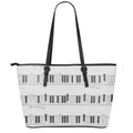 Piano Pattern Print Leather Tote Bag With Zipper