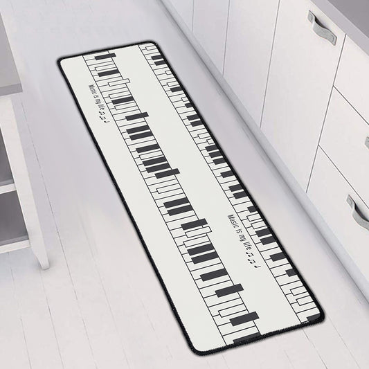 Piano Pattern Print Long Kitchen Mat