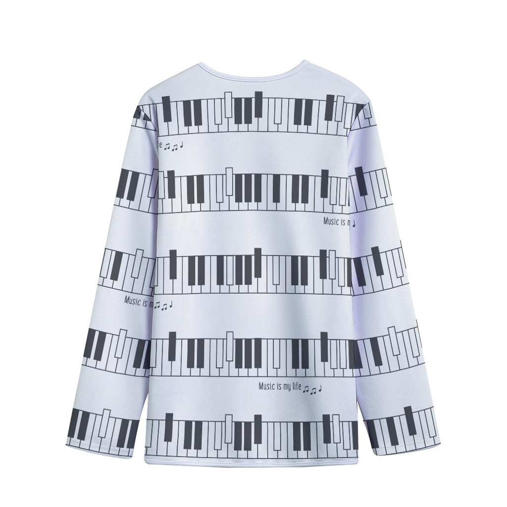 Piano Pattern Print Long Sleeve Short Coat