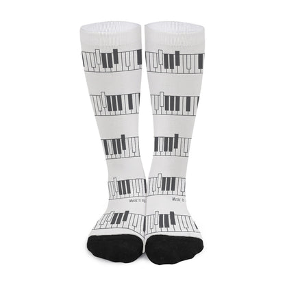 Piano Pattern Print Long Socks