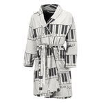 Piano Pattern Print Men's Bathrobe