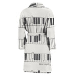 Piano Pattern Print Men's Bathrobe