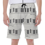 Piano Pattern Print Men's Beach Shorts