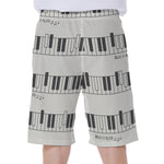 Piano Pattern Print Men's Beach Shorts