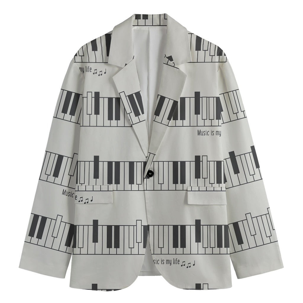 Piano Pattern Print Men's Blazer