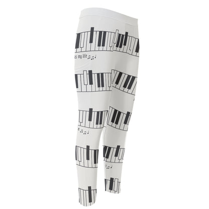 Piano Pattern Print Men's Compression Pants